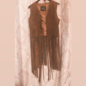 Vintage Suede Fringe Vest